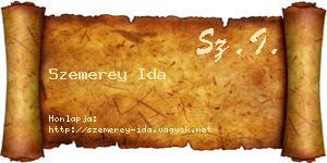 Szemerey Ida névjegykártya